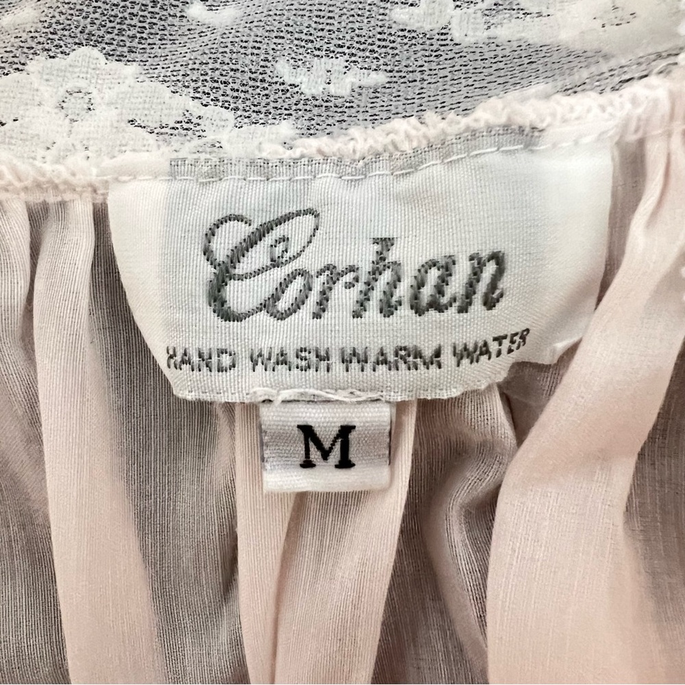 Vintage CORHAN Pink Lace Nursing Nightgown Chemise with Flaw - Picture 7 of 15